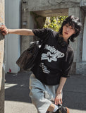 Starry Printing See-through Short Sleeve Knit