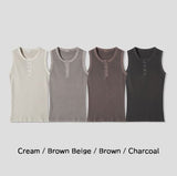 Keene Pigment Henley Neck Ribbed Sleeveless