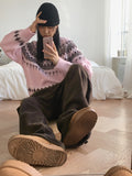 Babe Vintage Snowflake Nordic Round Long Sleeve Knit