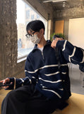 Overfit half zip-up knit