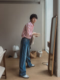 Q's Belted Wide Denim Pants