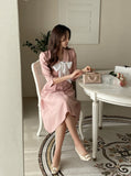 Chloe Tweed Chiffon Tie One Piece