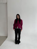 Goodbert Wool Color Round Knit Cardigan