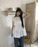 Happy Round Collar Puff Short Sleeve Mini One Piece