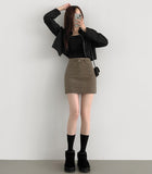 Suede Collar Crop Jacket