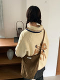 Ittim deer wool knit zip-up cardigan