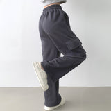 4-color Pocket Cargo Long Wide Banding Training Pants