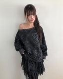 Arca Off-Shoulder Camo Warmer Long Sleeve T-Shirt