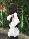 Bari Flower See-Through String Windbreaker Jacket