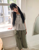 Puren Double-Button Short-Sleeve Blouse