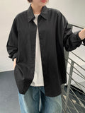 [BAONHAUS] Tenin Cotton Boxy Over Plain Shirt