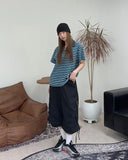 Gaen Terry Stripe Collar Tee