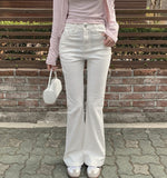 Classic Slim Fit Banding Hip Pad Bootcut Cotton Pants