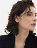 Essence Silver Moissanite Petite One Touch Earrings