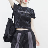 [NONCODE] Binyu Tie-Dye Lettering T-Shirt