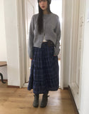 Solpa Check Flare Tiered Long Skirt