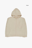 Worcester damage full zip-up knit hood zip-up