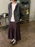 Attil check hood long sleeve shirt
