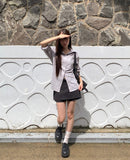 Suhi Rivet Pocket Strap Loose Fit Long Sleeve Shirt
