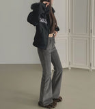 Velvet Corduroy Brushed Slim-Fit Bootcut Span Pants