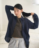 [MADE] Podil Linen Roll Oversized Fit Checkered Long Sleeve Shirt