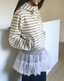 Nean Neko Stripe Two-Way Hood Zip-Up