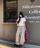 [U-BASIC] Ollie Brushed Round Crop Short Sleeve