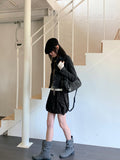 Niven Vintage Black Denim Span Cropped Denim Jacket