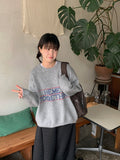 Paho Lettering Round Wool Knit