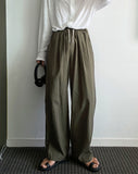 Summer Linen Pintuck Wide Pants