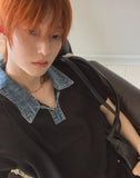 Vice Denim Collared Short Sleeve Knit