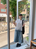 Comu Light Blue Bermuda Washing Denim Pants