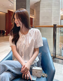 Sedel Lace Flower Embroidery Blouse