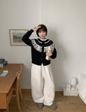 Chihine banding knit wide pants