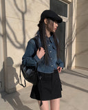 Crack square leather cross bag