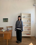 Koshiro Stripe Crop Hoodie