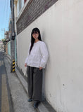 [BAONHAUS] Timder Cotton Wide Banding Flower Pants