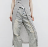 Chatier Slit Sleeveless One Piece