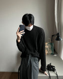 Ribbed Detail Knitted Slab Tee