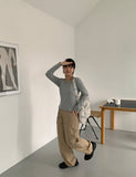 Ian Wave Slit Cotton Pants