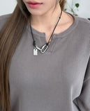 Elo Waffle Slit Neck Long Sleeve