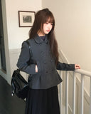 Doona Shirring Double Button Jacket