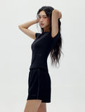 W 3-part Sweat Piping Shorts