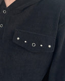 Vale Rivet Henley Neck Hoodie