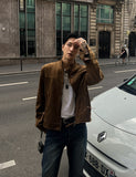 Suede strap racer jacket