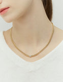 Essence Silver Wrap Diamond Curb Chain Necklace 0.3CT