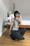 FRILL SHIRRING SLEEVELESS