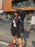 Chamber Color Matching Balloon Leather Jacket