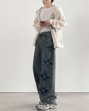 Soil Washing Cross Denim Pants