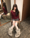 Deho brushed slim top cardigan